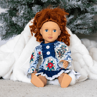 Doll Gown - Navy Bows & Frames - Sugar Bee Clothing