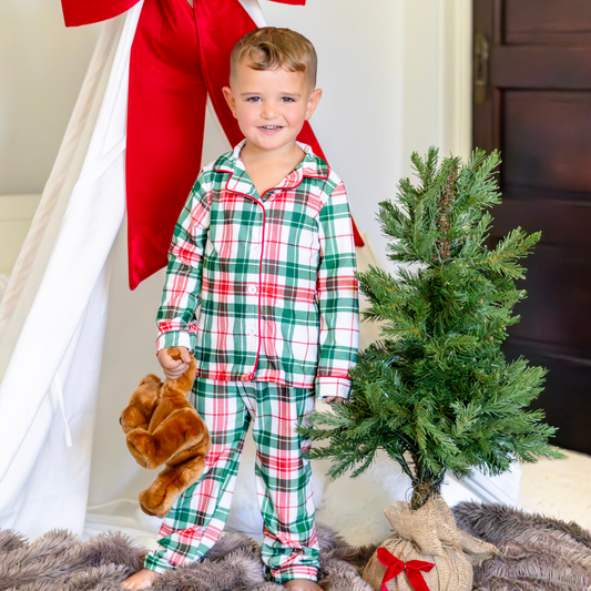 Christmas Plaid - Button Down Pajamas