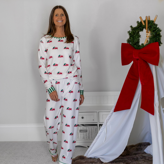 Women Lounge Set - Christmas Tractor Holiday Lounge