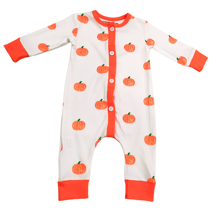 One-Piece Buttflap Pajamas - Pumpkin Dream