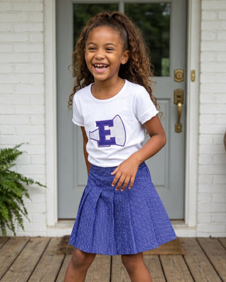 ***PREORDER***2-Piece Scalloped Tee and Skort Set - Purple Dot