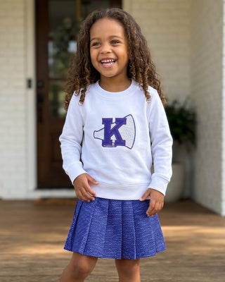 ***PREORDER***2-Piece Long Sleeve Pullover and Skort Set - Purple Dot