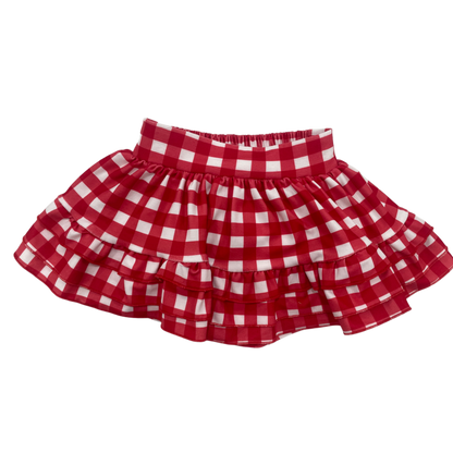 Annie Ruffle Skort - Red Gingham