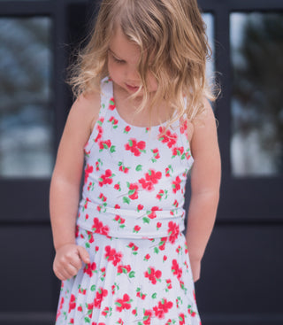 Mini Jackie Halter Tennis Dress - Red Bouganivillea - Sugar Bee Clothing