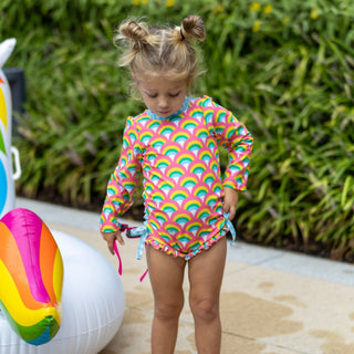 Ruffle Bottom - Retro Rainbow - Sugar Bee Clothing