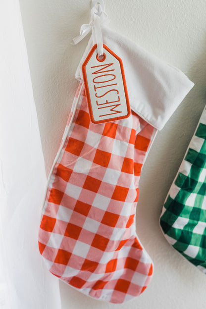 Christmas Stocking - Red Gingham