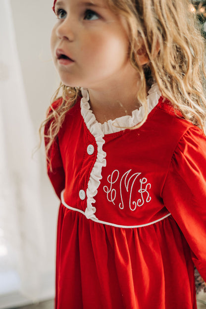 Ruffle Nightgown - Red