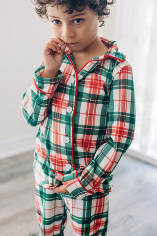 Christmas Plaid - Button Down Pajamas - Sugar Bee Clothing