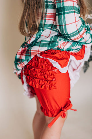 Gown with Bloomers - Christmas Plaid Holiday Lounge - Sugar Bee Clothing