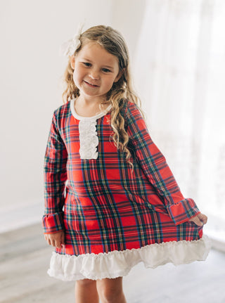 Gown with Bloomers - Tartan Holiday Lounge - Sugar Bee Clothing
