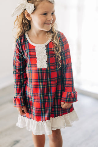 Gown with Bloomers - Tartan Holiday Lounge - Sugar Bee Clothing