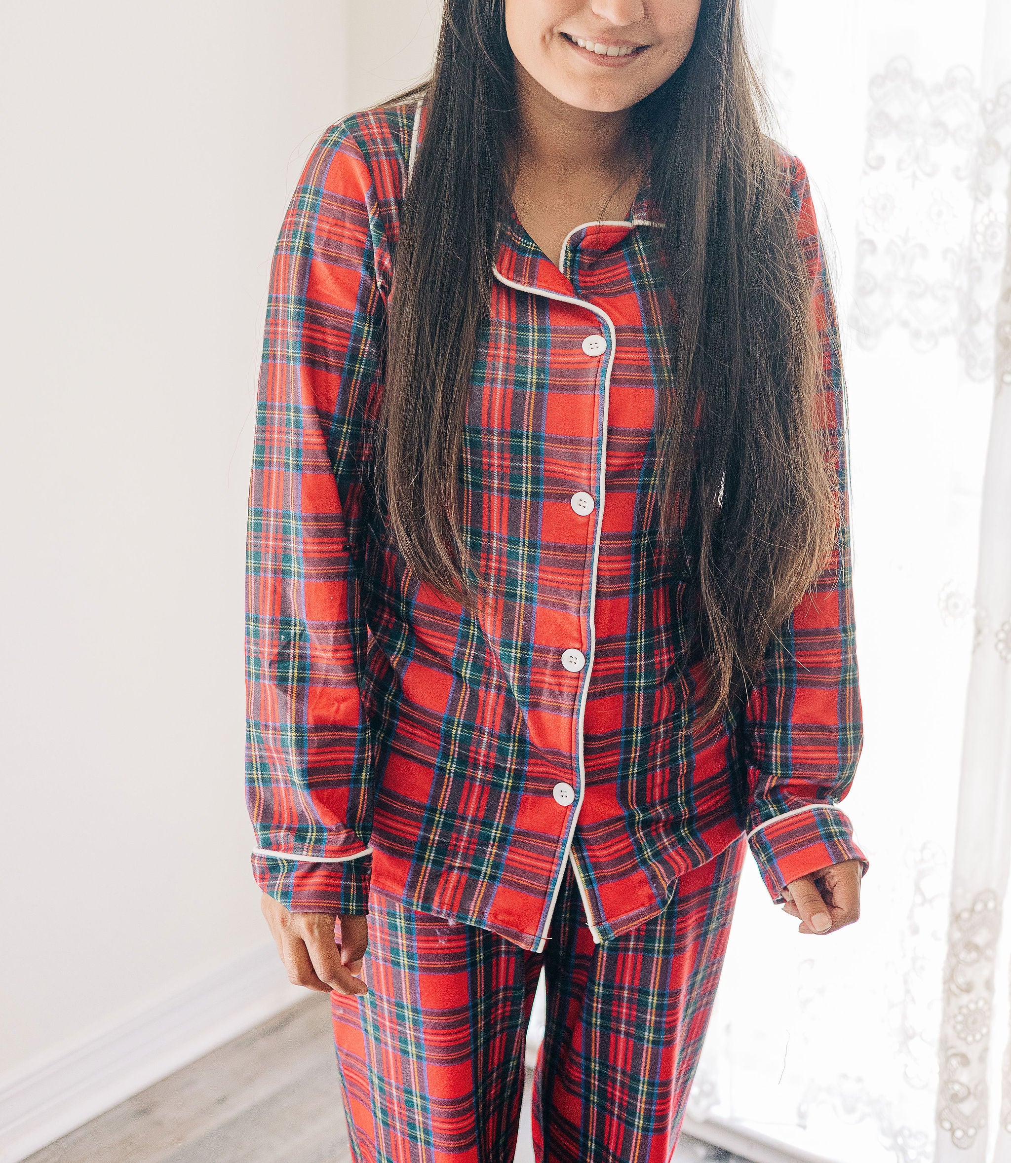 Button Down PJs Tartan Sugar Bee Clothing