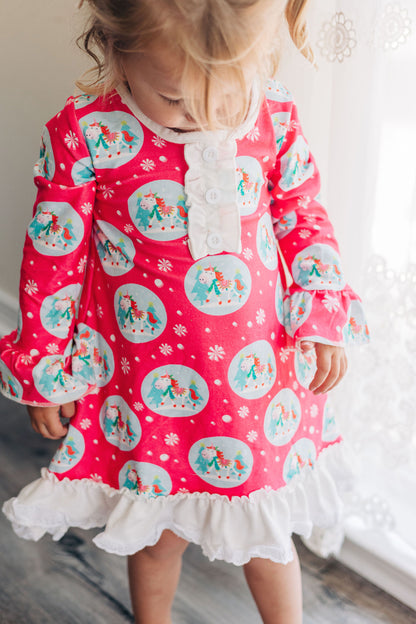 Gown with Bloomers - Christmas Unicorn