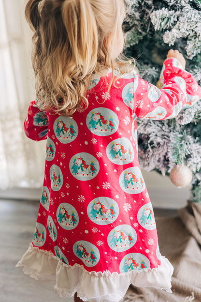 Gown with Bloomers - Christmas Unicorn