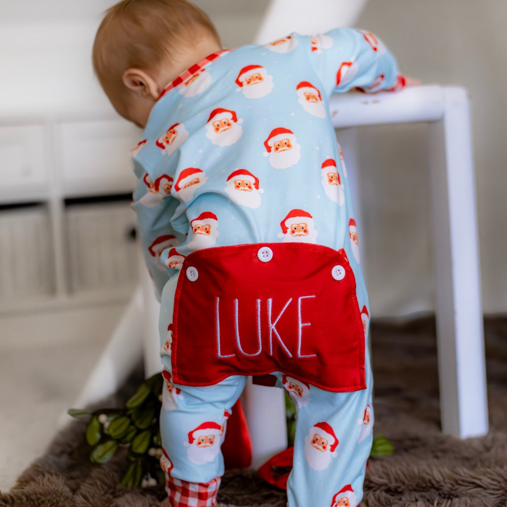 Baby Buttflap Pajamas - Vintage Santa Holiday Lounge