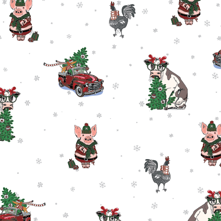 Christmas On The Farm - Pet Bandana Holiday Lounge PREORDER