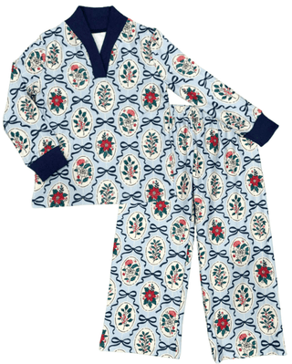 Wide Leg Lounge Set - Navy Bows & Frames - Sugar Bee Clothing