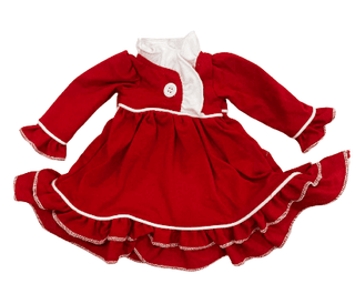 Doll Gown - Ruffle Nightgown Red Holiday - Sugar Bee Clothing