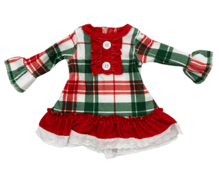 Doll Gown - Christmas Plaid - Sugar Bee Clothing