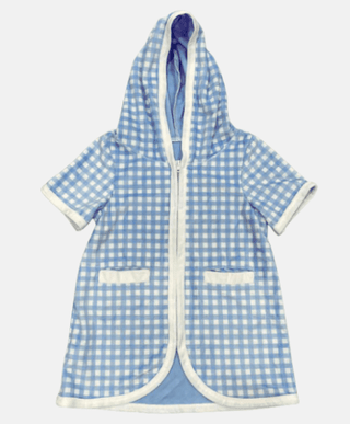 Boys Swim Cover Up - Blue Gingham - Sugar Bee Clothing