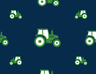 Pencil Bag - Tractors On Navy - Sugar Bee Clothing