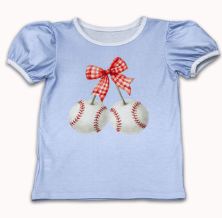 Amelia Puff Sleeve Tee - Double Play - Sugar Bee Clothing
