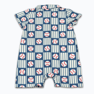 Baby Craig Woven One Piece - Ballpark - Sugar Bee Clothing
