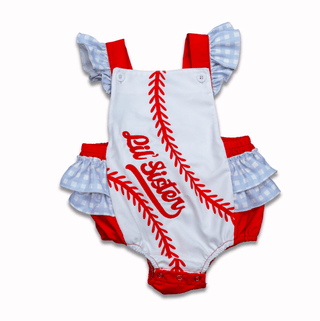 Baby Janet Ruffle Bubble - Home Run Honey - Sugar Bee Clothing