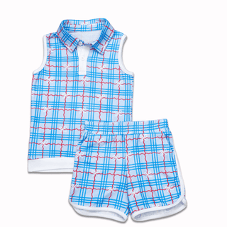 Janis Sleeveless Polo Set - All - American Bow - Sugar Bee Clothing