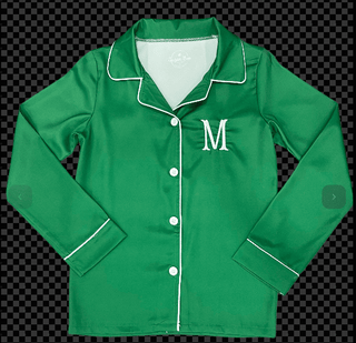 Charlie Satin Separates - Green Long Sleeve Top - Sugar Bee Clothing