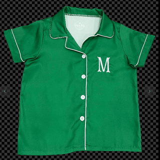 Charlie Satin Separates - Green Short Sleeve Top - Sugar Bee Clothing