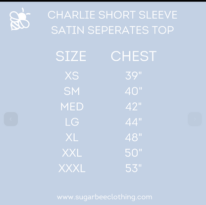 Charlie Satin Separates - Navy Short Sleeve Top