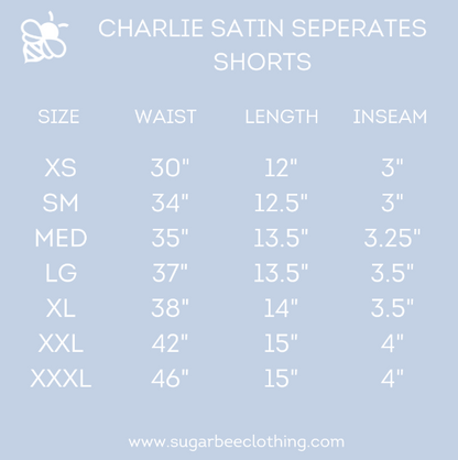 Charlie Satin Separates - Red Shorts