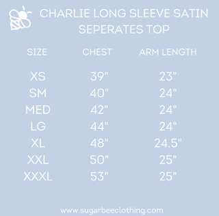 Charlie Satin Separates - Navy Long Sleeve Top - Sugar Bee Clothing
