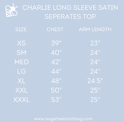 Charlie Satin Separates - Navy Long Sleeve Top