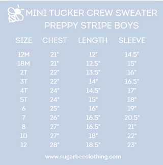 Mini Tucker Crew Sweater - Preppy Stripe - Sugar Bee Clothing