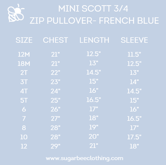 Mini Scott 3/4 Zip Sweater - French Blue