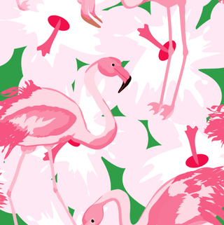 Charlie Satin Short Set - Floral Flamingos - Sugar Bee Clothing