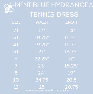 Mini Dallas Halter Tennis Dress - Blue Hydrangeas - Sugar Bee Clothing
