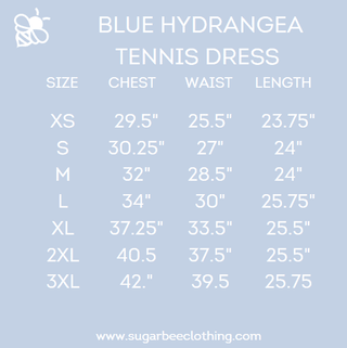 Dallas Halter Tennis Dress - Blue Hydrangeas - Sugar Bee Clothing