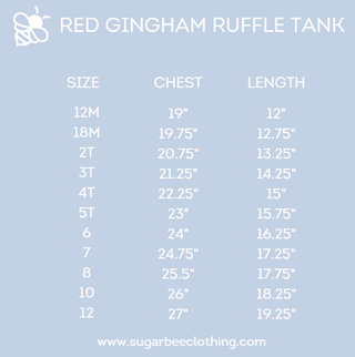 Lauren Ruffle Tank - Red Gingham - Sugar Bee Clothing