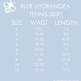 Taylor Ruffle Tennis Skirt - Blue Hydrangeas - Sugar Bee Clothing