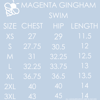 Halter Tankini - Raspberry Gingham - Sugar Bee Clothing