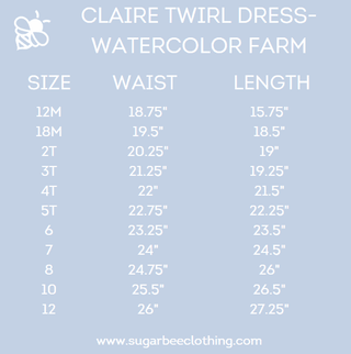 Claire Twirl Dress - Watercolor Farm - Sugar Bee Clothing
