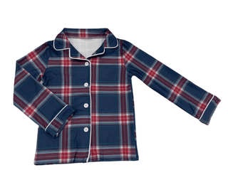 Button Down Pajamas - Winter Plaid Holiday Lounge - Sugar Bee Clothing