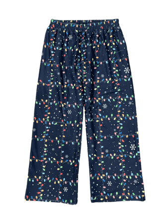 Wide Leg Lounge Set - Christmas Lights Holiday Lounge - Sugar Bee Clothing