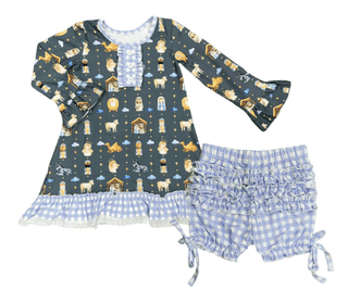 Gown with Bloomers - Manger Holiday Lounge - Sugar Bee Clothing