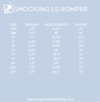Rosie LS Smocked Romper - Petite Prairie - Sugar Bee Clothing
