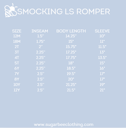 Rosie LS Smocked Romper - Petite Prairie