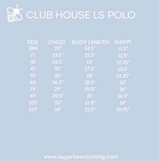 Patrick LS Clubhouse Polo - Prep School Blue - Sugar Bee Clothing